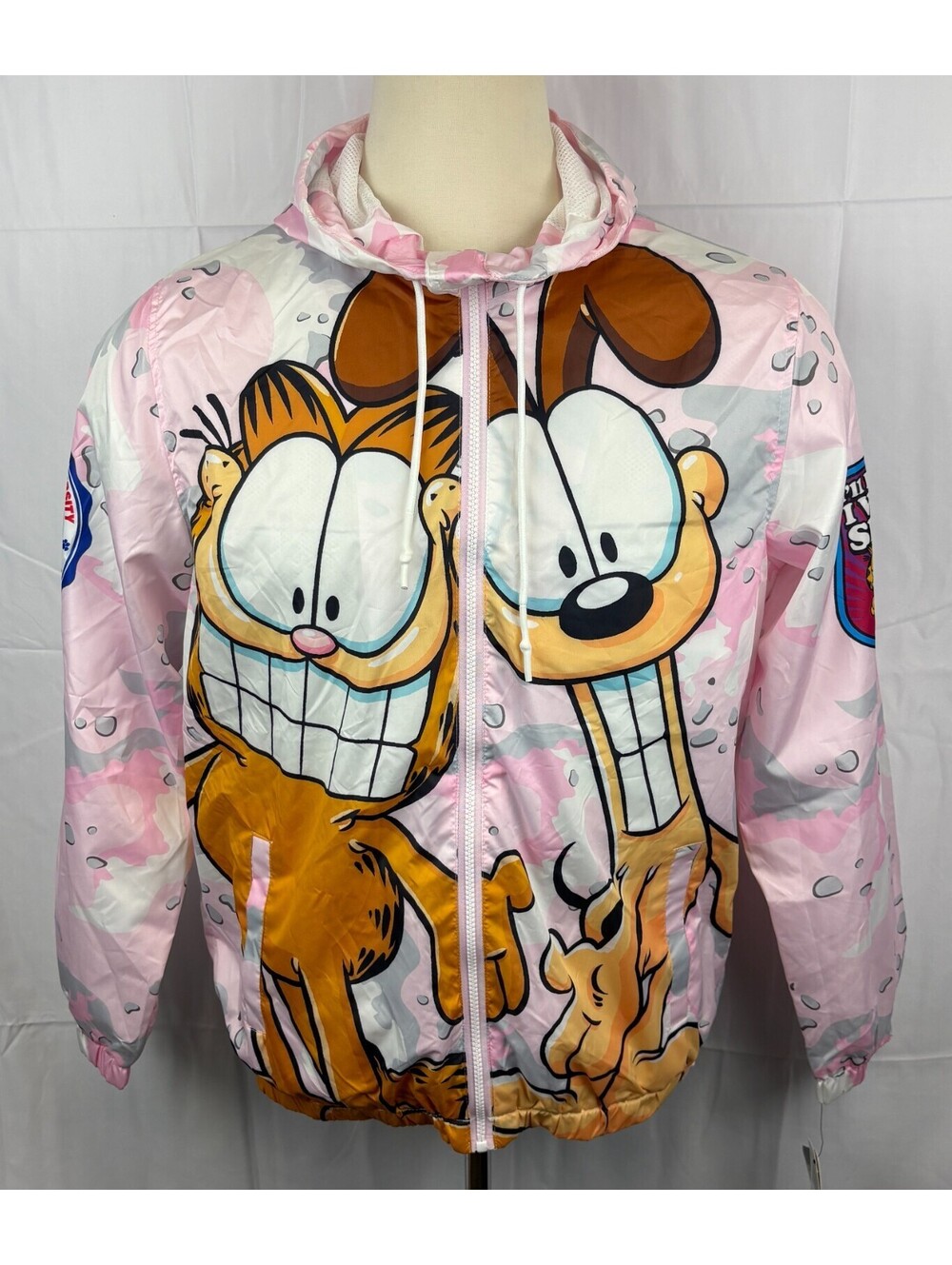 Members Only Garfield and Odie All-over Print Men's Medium Windbreaker Jacket